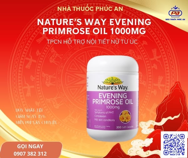 TPCN hỗ trợ nội tiết nữ từ Úc – Nature’s Way Evening Primrose Oil 1000mg