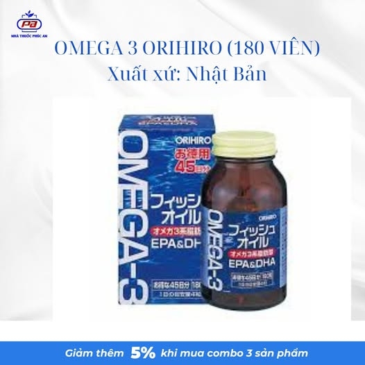 OMEGA 3 ORIHIRO NHẬT BẢN (180 VIÊN)