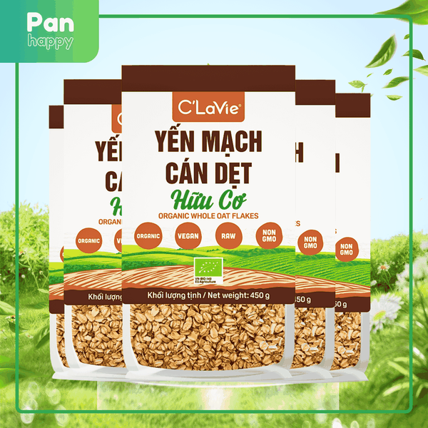 [Combo 10 tặng 3] Yến mạch hữu cơ CÁN DẸT 450g C‘Lavie