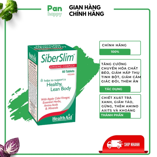 HealthAid Siberslim viên uống hỗ trợ giảm cân 60V