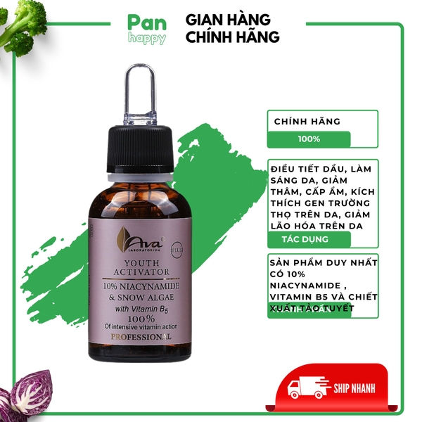 Serum sáng da, giảm thâm, ngừa lão hóa Niacynamide,B5 và Tảo Tuyết 50ml AVA LABORATIUM