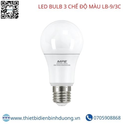 ĐÈN LED BULB 3 CHẾ ĐỘ MÀU LB-9/3C | THIẾT BỊ ĐIỆN BÌNH DƯƠNG