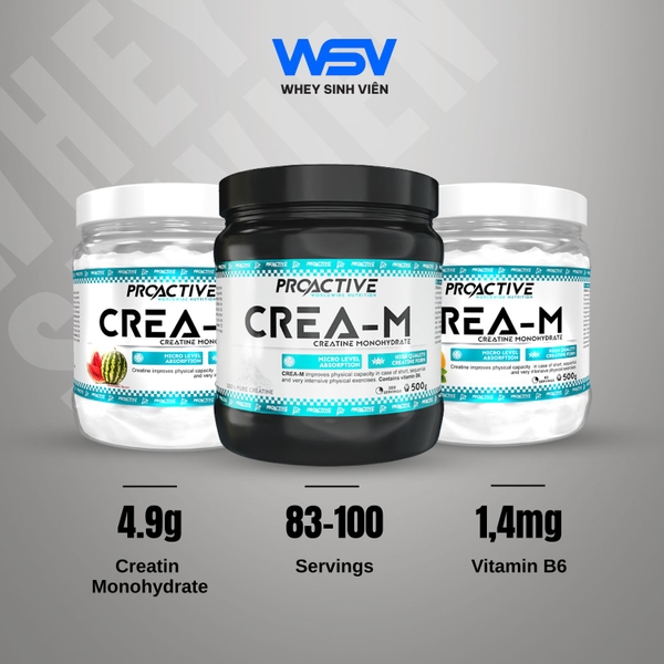 Proactive Crea-M Creatine Monohydrate 500g | wheysinhvien