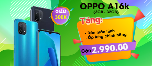 OPPO A16kGIẢM 100K+ QUÀ