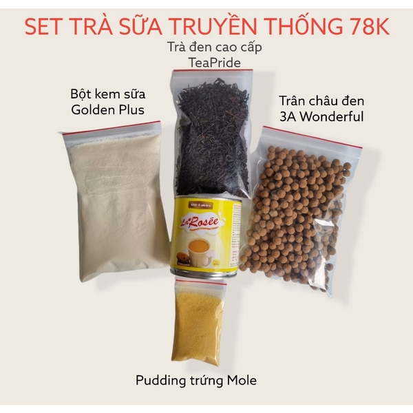 Có những loại trà nào có thể dùng để làm trà sữa trong set?