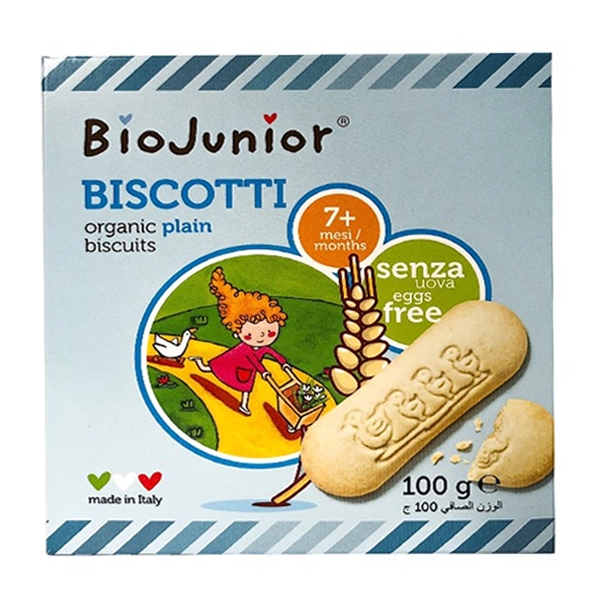 Bánh ăn dặm hữu cơ vị truyền thống Bio Junior 100g 7M+