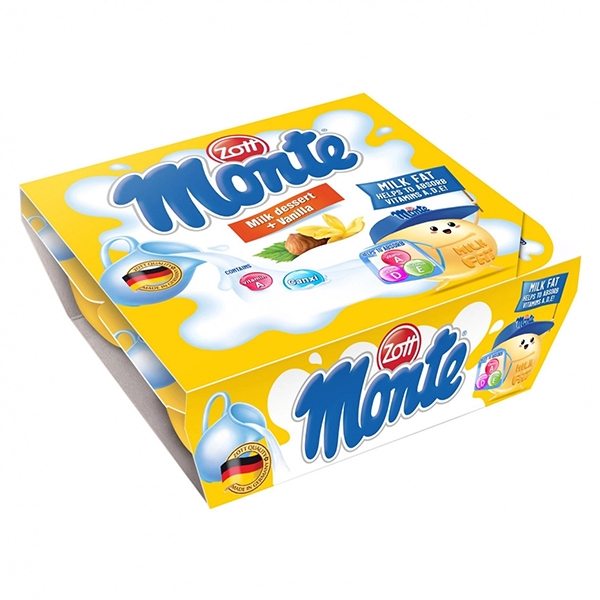 Váng sữa Monte vị vani 6M+ 55g x 4 hộp