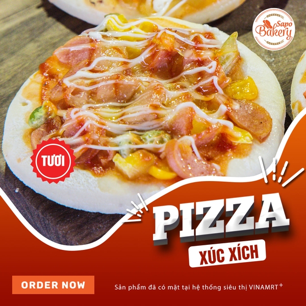 Pizza xúc xích size 16