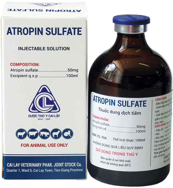 ATROPINSULFATE Thuốc dung dịch tiêm giảm đau bụng chống nôn mửa tiêu chảy, giải độc