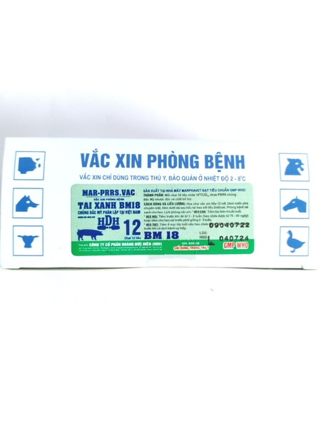 MAR PRRS VAC (HDH) TAI XANH BM18 vắc xin phòng bệnh tai xanh