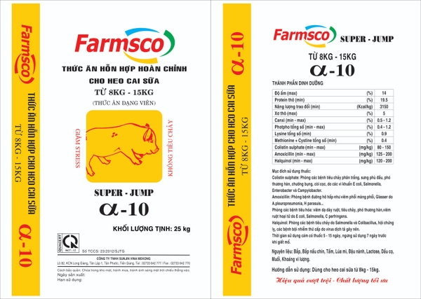 A10 Thức ăn HH cho heo con tập ăn 8 - 15kg 19,5%