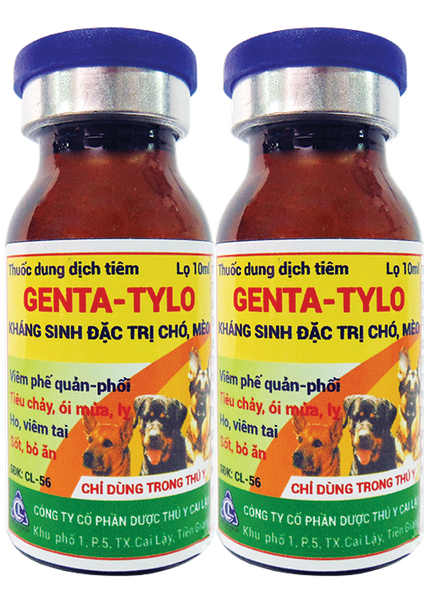 GENTA TYLO 10ml Thuốc dung dịch tiêm kháng sinh đặc trị chó mèo