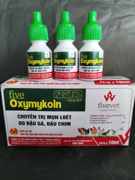 Five Oxymykoin 10ML Chuyên trị mụn loét do đậu gà, đậu chim