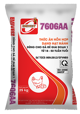 7606AA Thức ăn HH dùng cho Gà đẻ giai đoạn 1 từ 18 - 50 tuần 17,5%