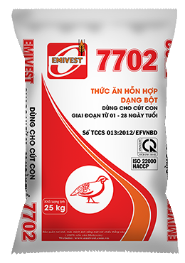 7702 Thức ăn HH cho cút con từ 1 - 28 ngày 22%