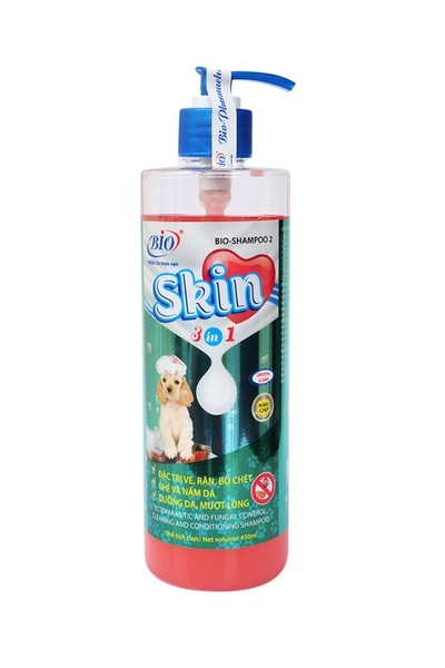 BIO SKIN 230ml Dầu tắm đặc trị ve, rận, bọ chét, ghẻ, nấm da