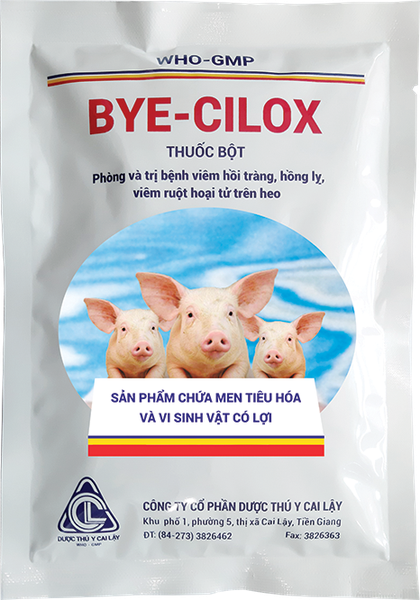 BYE CILOX Thuốc bột phòng và trị bệnh viêm hồi tràng hồng lị viêm ruột hoại tử trên heo