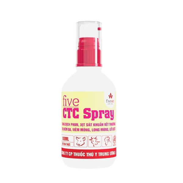 Five CTC Spray 100ML Dung dịch phun xịt sát khuẩn vết thương trị viêm da viêm móng long móng lỡ loét