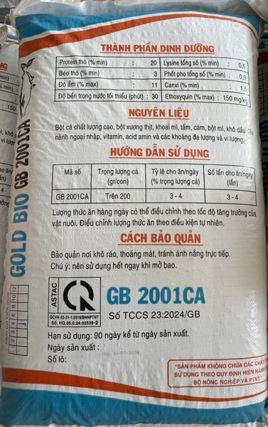 GB20B10 Thức ăn HH dạng viên nổi cho cá tạp 20% 10mm
