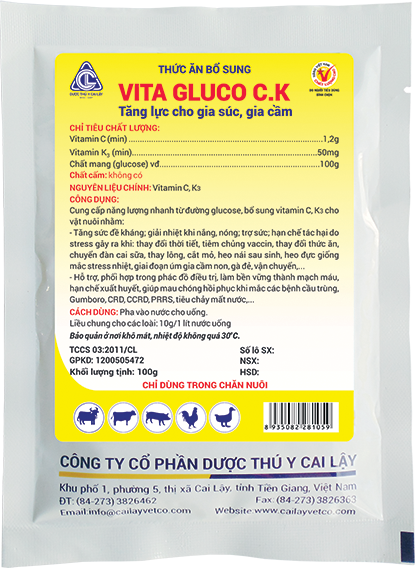 VITA GLUCO CK Thức ăn bổ sung Tăng lực cho gia súc gia cầm