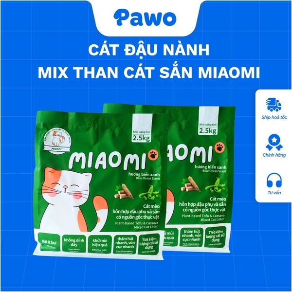 Cát Mèo Mix Sắn & Đậu Nành 4 Trong 1 Từ Thiên Nhiên MIAOMI