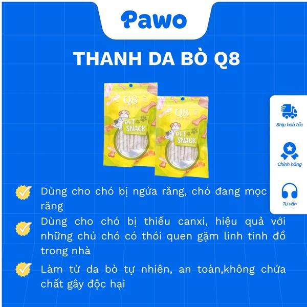 Snack gặm thanh da bò dành cho chó - PAWO