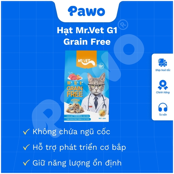 Hạt Cho Mèo Mọi Lứa Tuổi MR.VET 1KG | PAWO