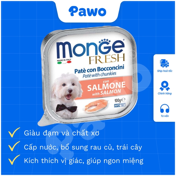 Pate Monge Fresh, Fruit cho chó nhiều vị - hộp 100gr PAWO