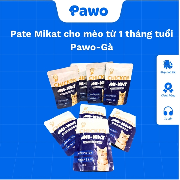 Pate Mikat cho mèo từ 1 tháng tuổi PAWO