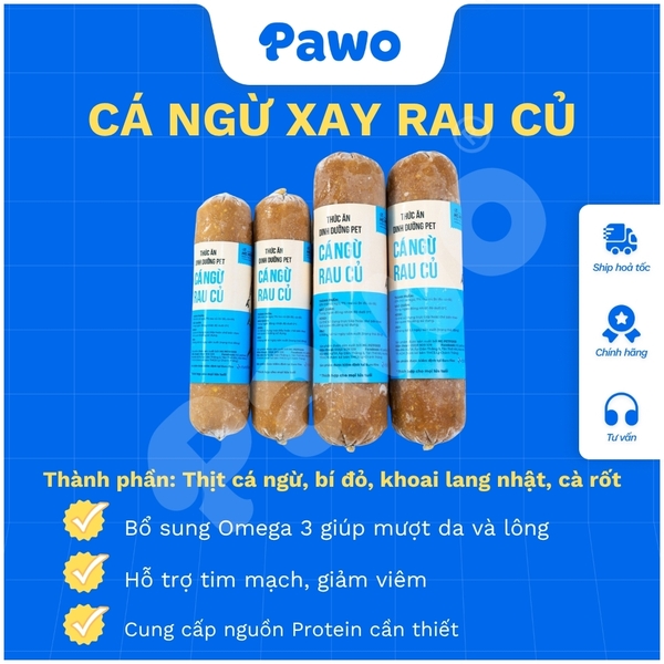 Thức Ăn Chó Mèo - Thịt Xay Rau Củ 800g - RAW FOOD - HG PetFood - PAWO