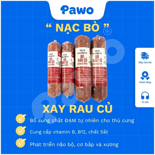 Thức Ăn Chó Mèo - Thịt Xay Rau Củ 400g - RAW FOOD - HG PetFood - PAWO