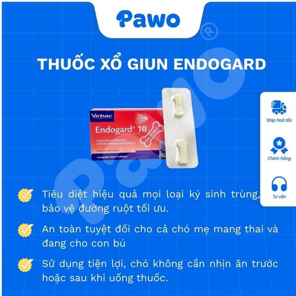 Thuốc xổ giun Endogard cho chó PAWO