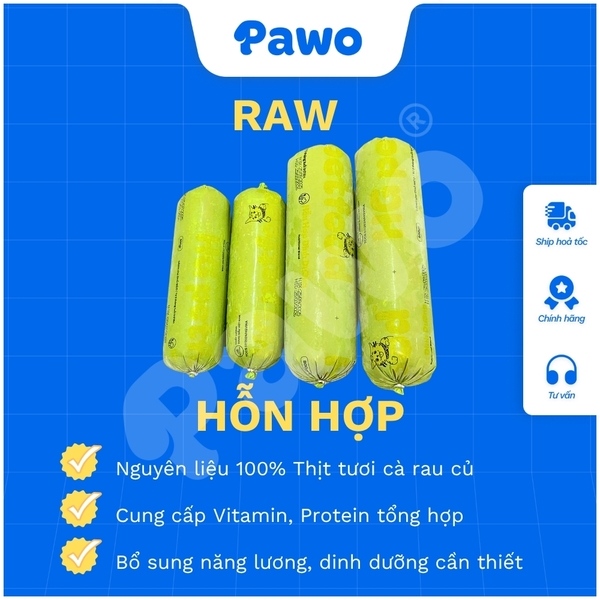 Thức Ăn Chó Mèo - Thịt Xay Rau Củ 400g - RAW FOOD - HG PetFood - PAWO