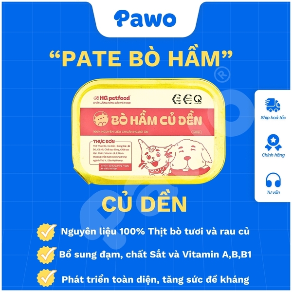 Thức Ăn Chó Mèo - Pate Tươi Xay Rau Củ - HG PetFood - PAWO
