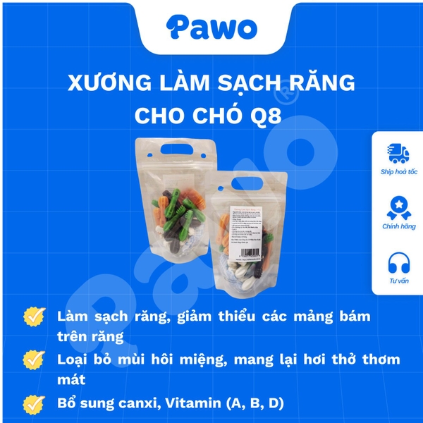 Xương làm sạch răng gói 245g Q8 | PAWO