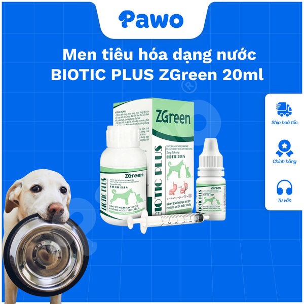 Men tiêu hóa dạng nước BIOTIC PLUS ZGreen 20ml PAWO