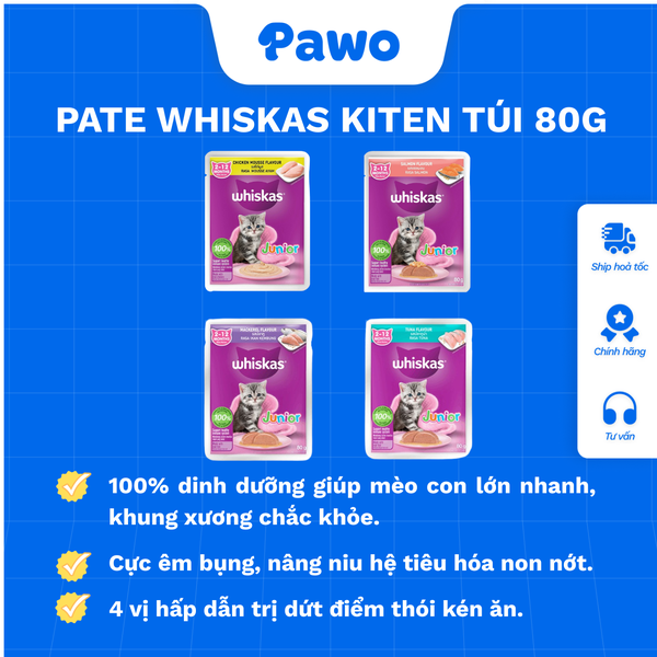 Pate Whiskas Kitten Mèo Con 80g