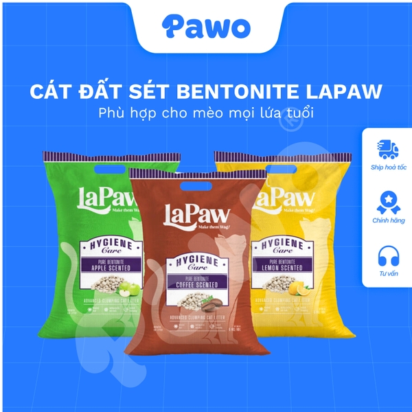 Cát vệ sinh cho mèo LAPAW đất sét tự nhiên 8L