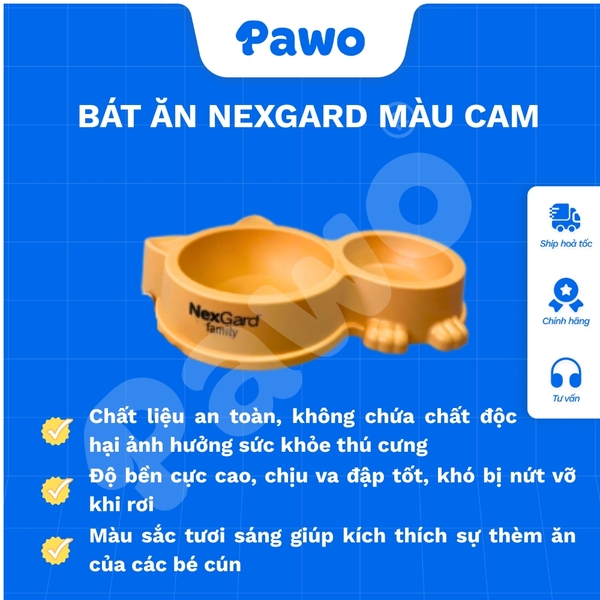 Bát ăn Nexgard màu cam - PAWO