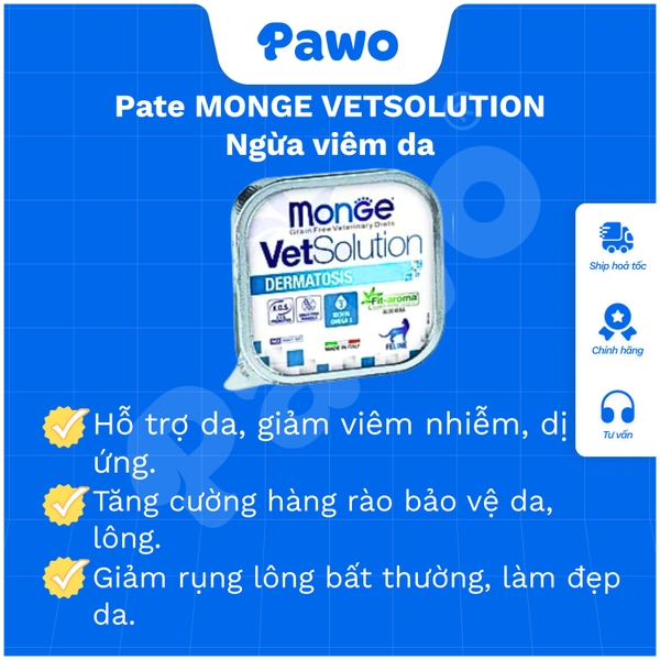 Pate Monge VetSolution cho mèo 100g | PAWO