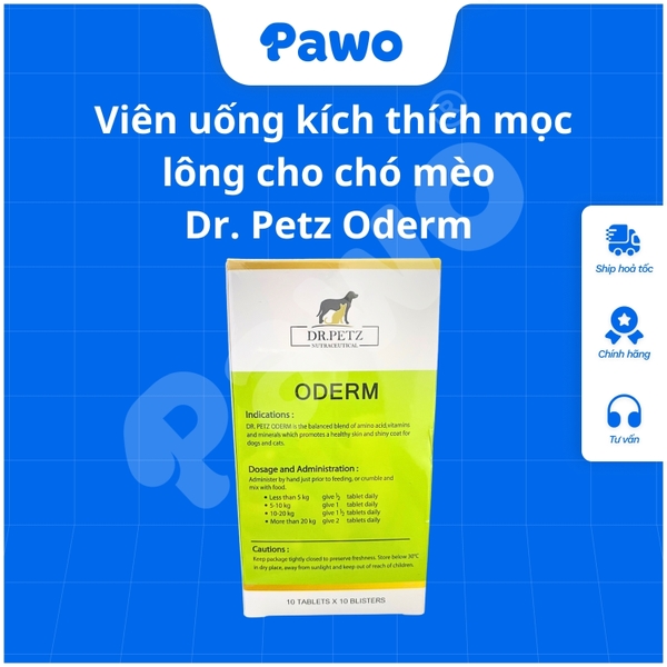 Viên uống kích thích mọc lông cho chó mèo DR.PETZ ODERM | PAWO