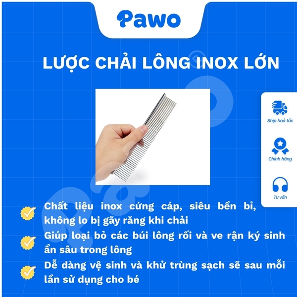 Lược inox chải lông - PAWO