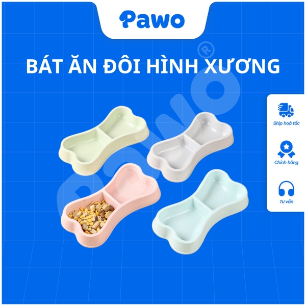 Bát ăn đôi hình khúc xương PAWO