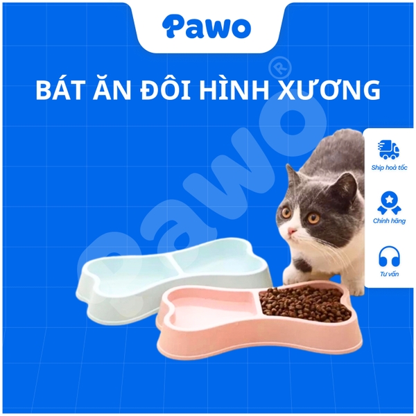 Bát ăn đôi hình khúc xương PAWO