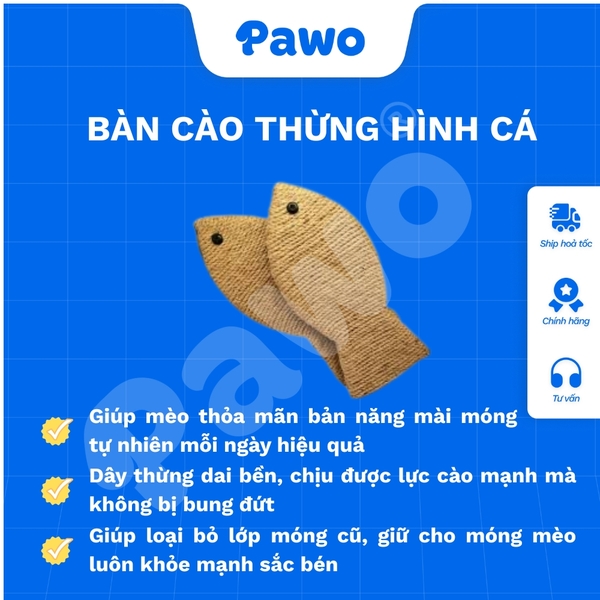 Bàn cào móng thừng hình cá - PAWO