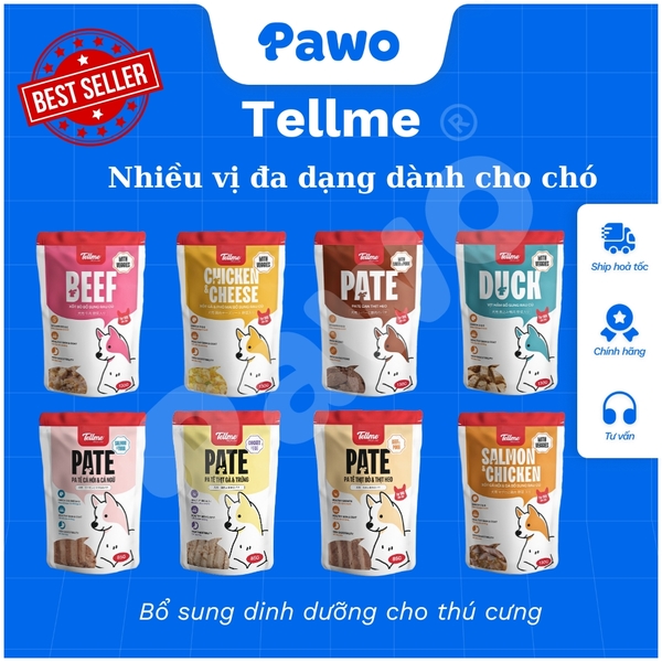 Pate và Xốt Tell me cho chó nhiều vị 85g và 130g PAWO