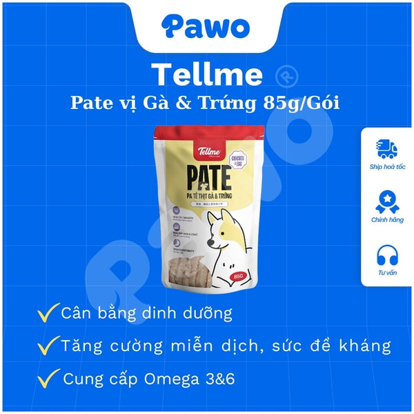 Pate và Xốt Tell me cho chó nhiều vị 85g và 130g PAWO
