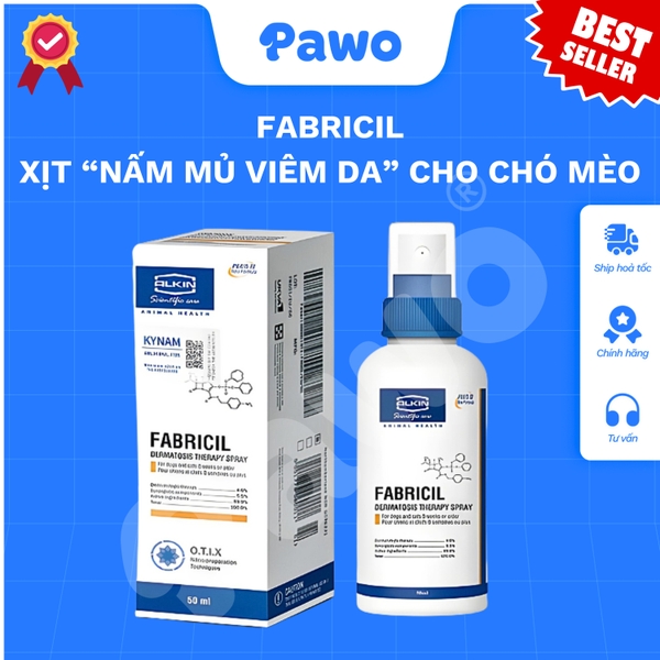 Thuốc xịt trị da sài ghẻ mưng mủ FABRICIL PAWO