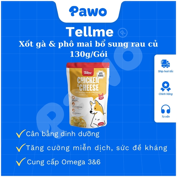 Pate và Xốt Tell me cho chó nhiều vị 85g và 130g PAWO