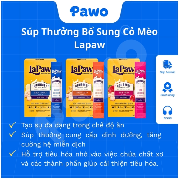 Súp thưởng bổ sung cỏ mèo Lapaw